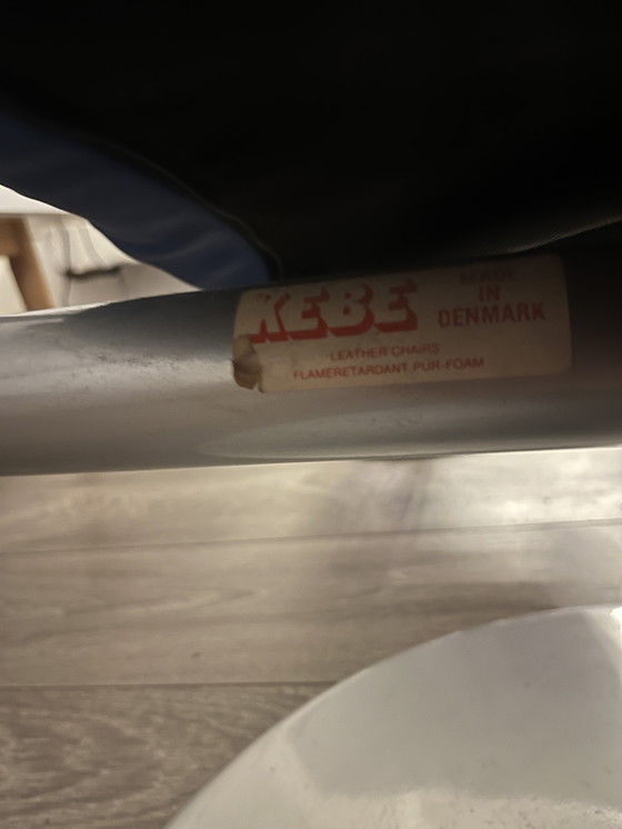 Image 1 of Poltrona relax - blu scuro - vera pelle - regolabile - girevole - design moderno - Kebe - scandinavo