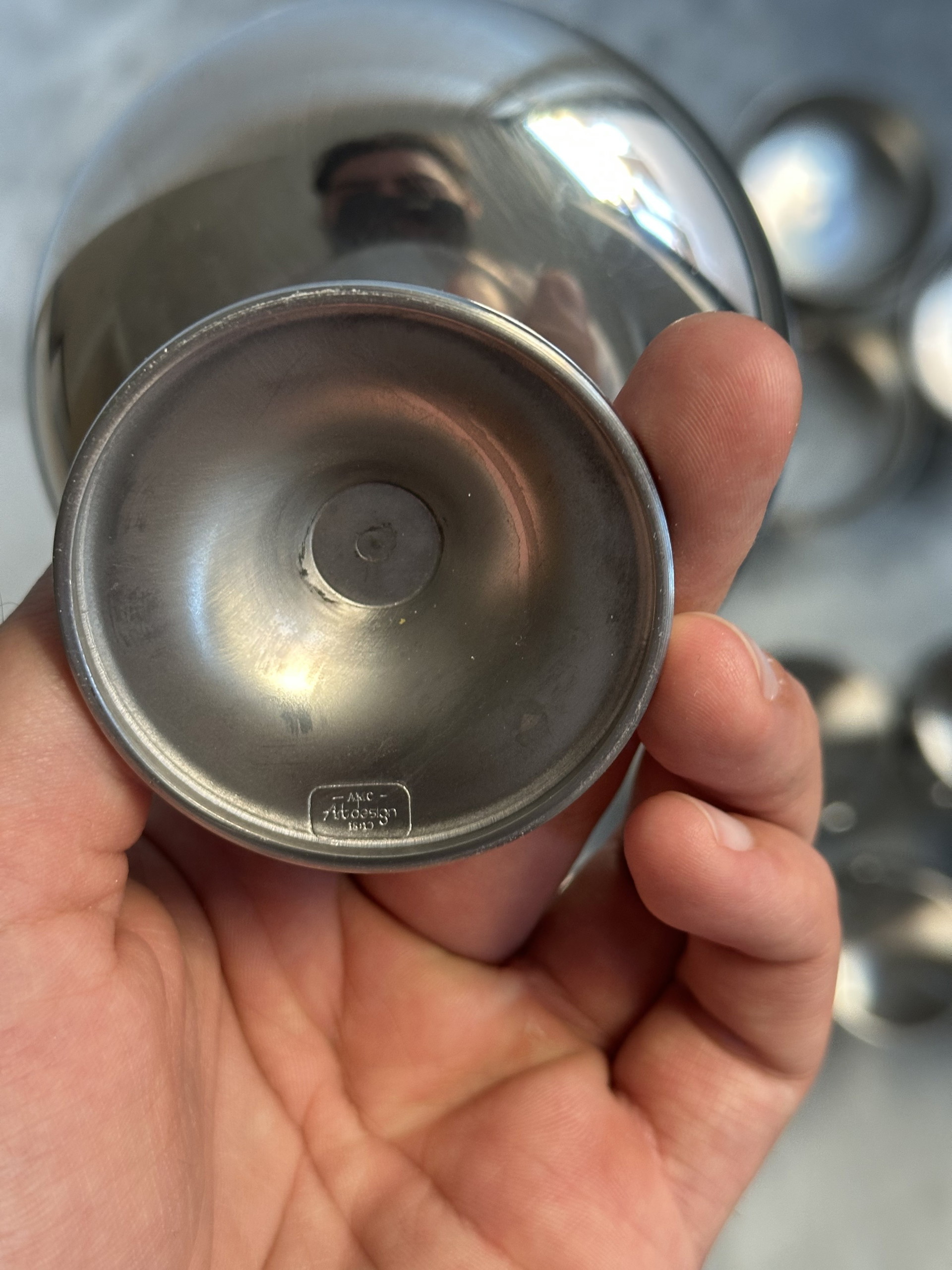 Set of 18 stainless steel cups - AMC Art Design vintage | €80