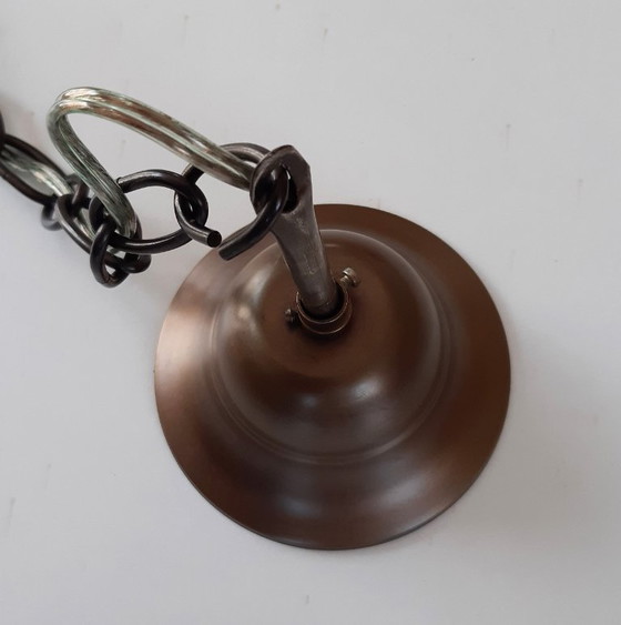 Image 1 of Lampada a sospensione in vetro ghiacciato a forma di calice e di petalo