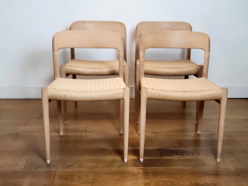 Set di 4 sedie modello 75 di N.O. Møller in legno di faggio