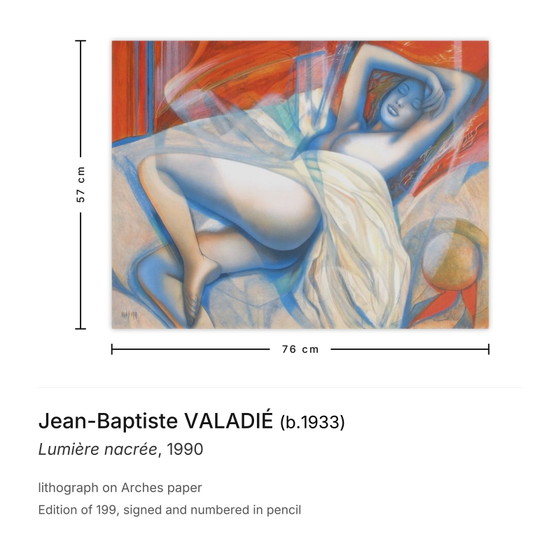 Image 1 of Jean-Baptiste VALADIÉ Pearly Light Signed lithograph 1990