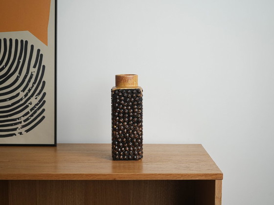Ceramic vase, West Germany, 1970s, manufactured by P.M. Keramik, Brown, Vintage (photo 7 of 7)