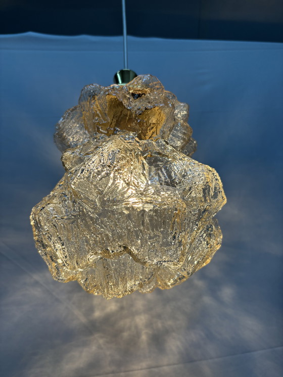 Image 1 of Vintage Peill & Putzler "Alaska" pendant lamp ice glass 1970