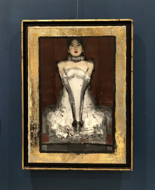 Andrej Smirnoff – Cherry (2005) – Oil and metallic paint on canvas – 70 × 50 cm