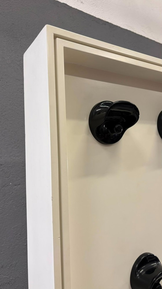 Image 1 of Mid-Century Modern Double-Sided Hall Stand with Mirror & Coat Hooks, 1960s, Europe