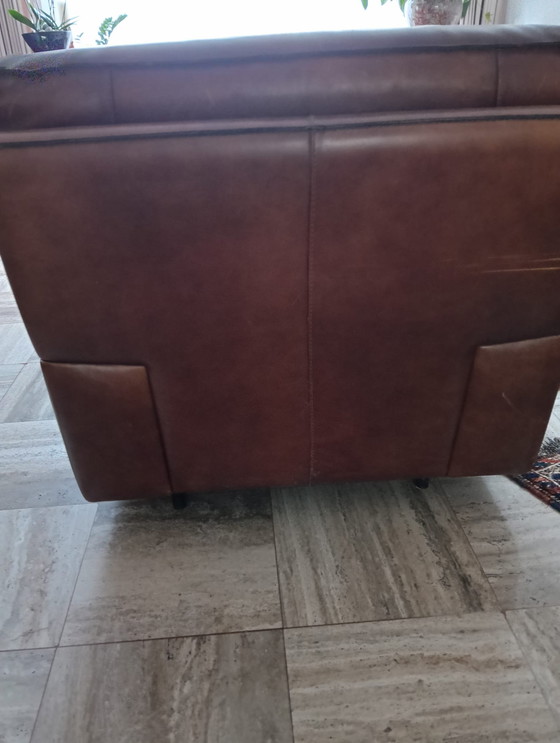 Image 1 of Sofa und Sessel aus italienischem Leder, Roland Lap