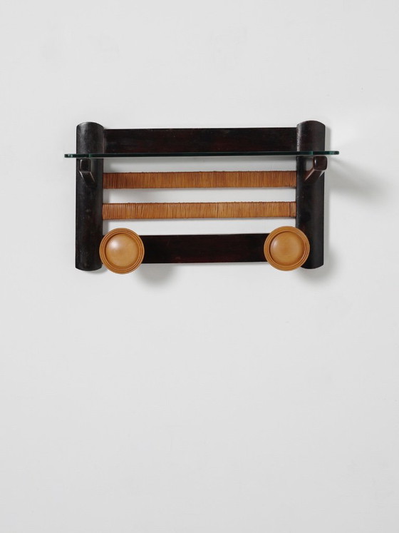 Perchero de pared de madera estilo Art Déco, Italia, década de 1940. – Wood (photo 5 of 5)