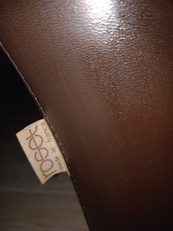 Image 1 of LINGE ROSET MODULARES SOFA-SET MIT SESSEL UND FUSSHOLE, DUNKELBRAUNES LEDER