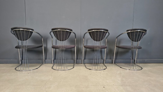 Image 1 of Vintage chrome dining chairs by Effezeta, 1970s - set of 4