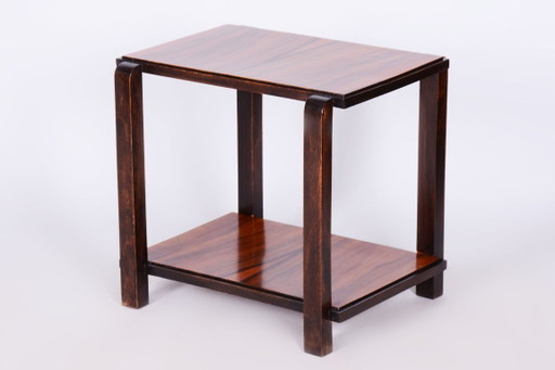 Gerestaureerde art-deco salontafel, beuken, walnoot, opnieuw gepolijst, Frankrijk, jaren 1930 – Wood