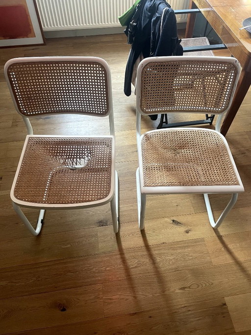 2x defecte Ceska Marcel Breuer eetkamerstoelen