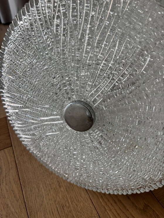 Kaiser Leuchten Mid-Century Pressed Glass Pendant Lamp, Germany, 1960s (photo 9 of 15)