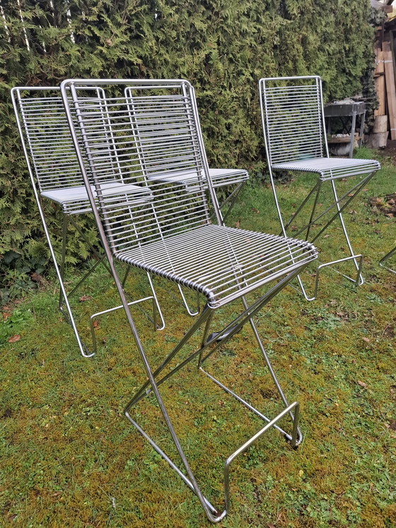 Image 1 of Ensemble de 6 chaises Kreuzschwinger de Till Behrens pour Schlubach, Allemagne, années 1980 – Un classique du design chromé