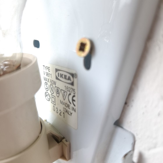 Image 1 of 2x wandlamp Ikea Klyka V9811 aluminium jaren 80