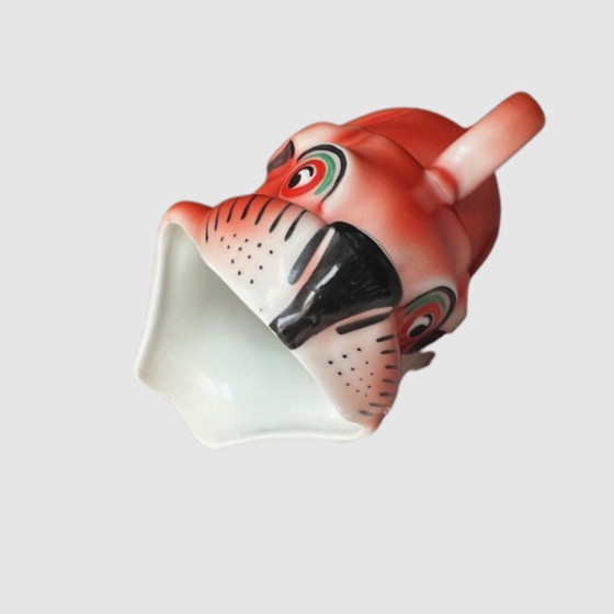 Image 1 of Jarra Perro Art Decó Naranja-Rojo - Jarra Mosa Maastricht - Jarrón-Jarra de cerámica holandesa de los años 20