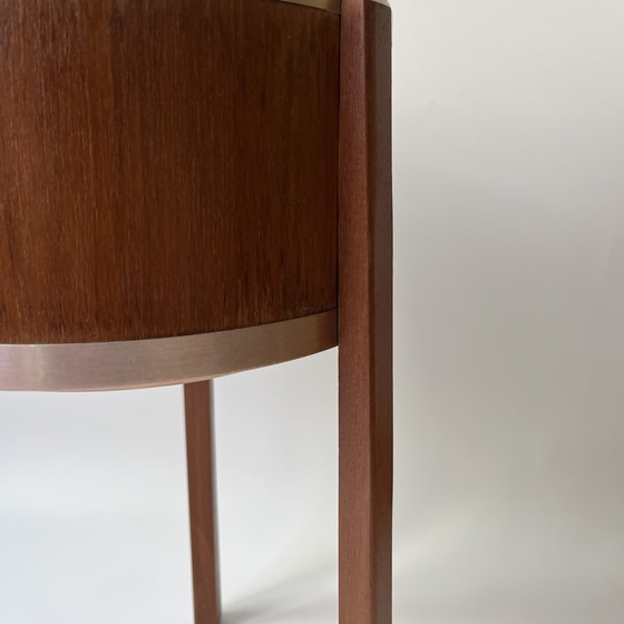 Image 1 of Porte-plante scandinave vintage en teck et cuivre, Suède, années 60