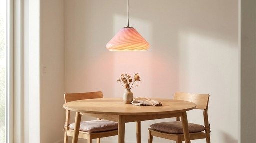 Vintage "Pink Murano" hanglamp, Italiaans design uit de jaren 70 (Mid-Century).
