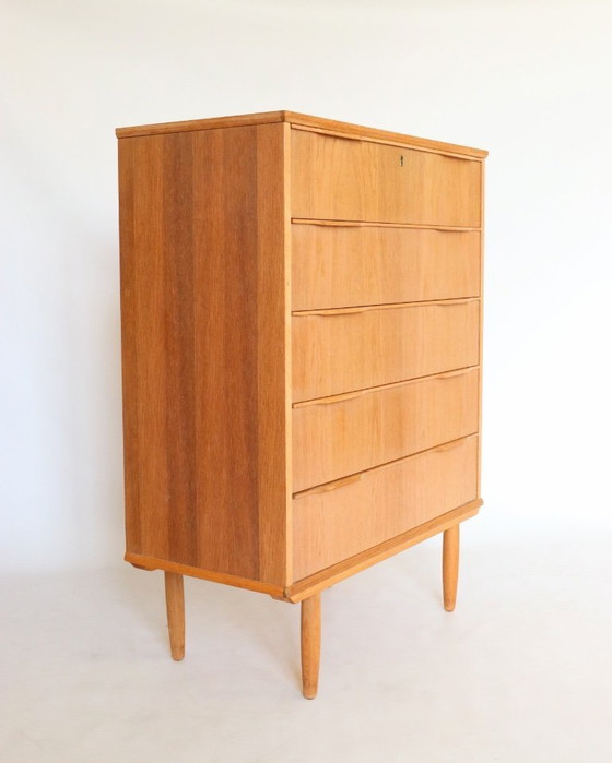 Image 1 of Vintage eiken ladekast Deens design tallboy xl