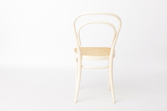 Chaise Vintage en Bois Courbé Style Thonet Modèle 214, Années 60, Hêtre & Cannage Viennois, Design (photo 9 of 12)