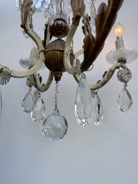 Lampadario in cristallo e ferro battuto con pendenti 1900 – Iron, Crystal (photo 13 of 15)