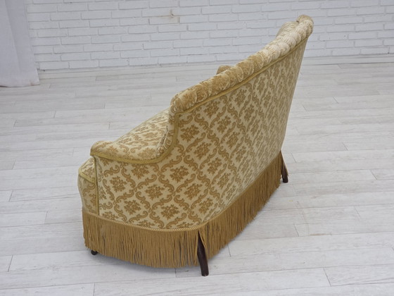 Image 1 of Sofá danés de dos plazas de los años 50, terciopelo verde/Honing Furniture