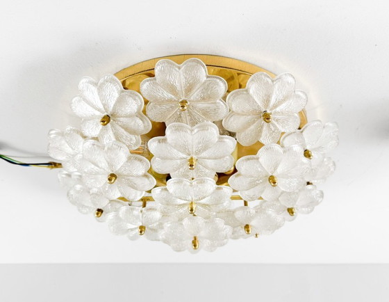 Image 1 of Grande lampada da parete/apparecchio da parete floreale di Ernst Palme, 1960