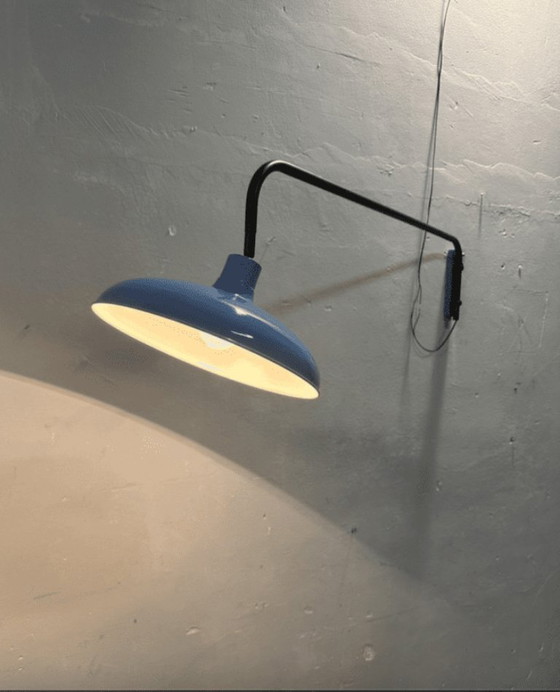 Lampada da parete vintage, anni ’70, Applique, Metallo, Blu, Modern (foto 6 di 7)