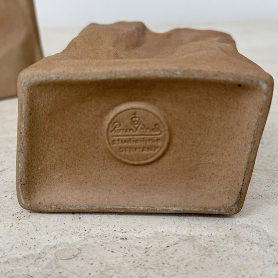 Image 1 of Set of 2 Rosenthal Paper Bag Vases by Tapio Wirkkala, 1970s