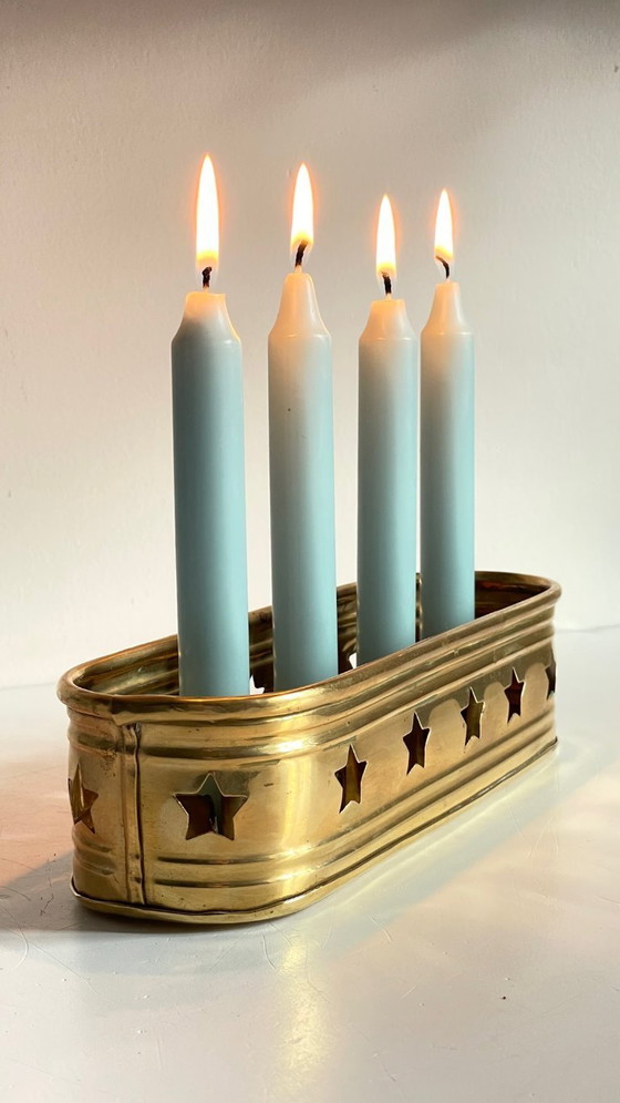 Image 1 of Candeliere vintage in ottone per 4 candele