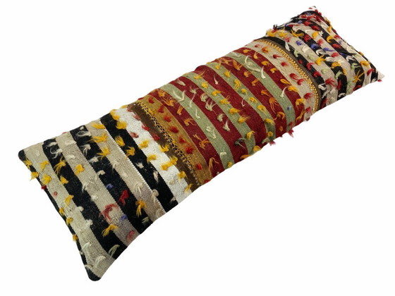 Image 1 of Unique Kilim & Carpet Cushion Cover – 120 x 40 cm