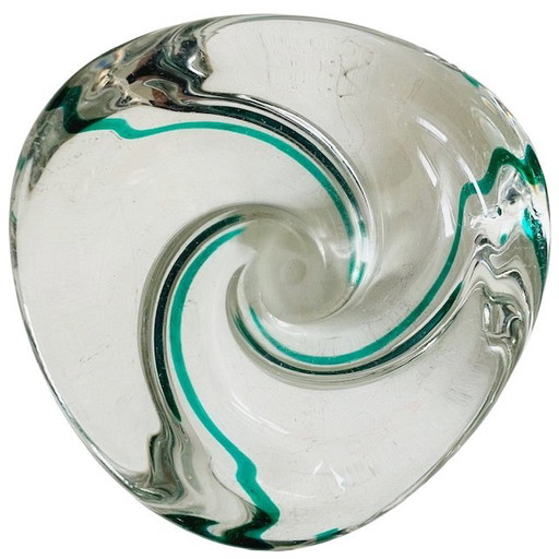 Bol en verre vintage du milieu du siècle Max Verboeket Maastricht Kristalunie années 1950