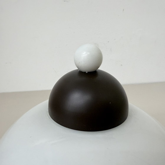 Image 1 of Vintage brown and white wall lamp sconce , 1970s