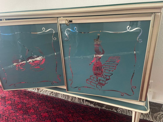 Image 1 of Credenza italiana di metà secolo con specchio — di Umberto Mascagni (anni '50-'60)