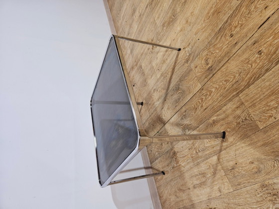 Mid-Century Modern Salontafel in chroom en rookglas, Italië, jaren 70 – Koffietafelboeken, Chrome (photo 2 of 19)