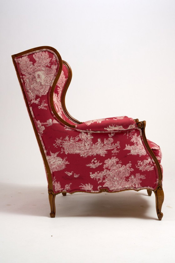 Image 1 of Paire de fauteuils style Louis XV -wingback 