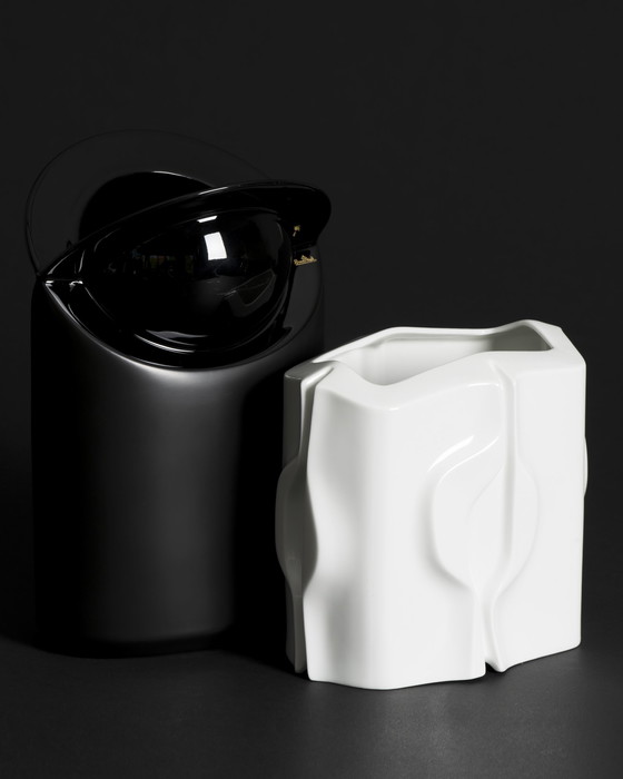 Image 1 of Fürstenberg & Rosenthal Porcelain Vase Duo Klaus Henning & Jan Van Der Vaart B&W