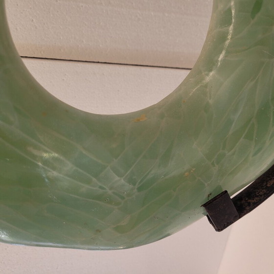 Image 1 of Vintage double disc sculpture in celadon-colored mineral, China