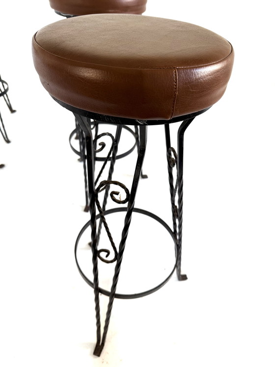 Image 1 of 6 tabourets de bar vintage en fonte des années 60
