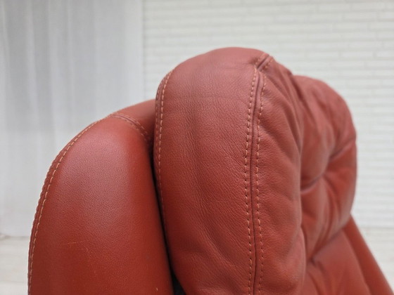 Image 1 of 1970s, Danish design by H.W.Klein, swivel armchair, furniture leather.