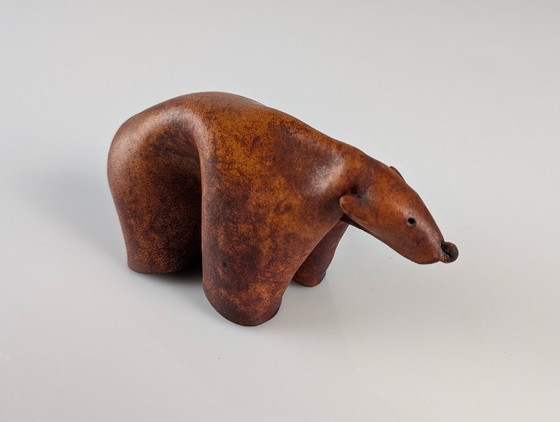 Image 1 of Mid-Century Modern Folded Leather Bear Sculpture, Germany, 1960s