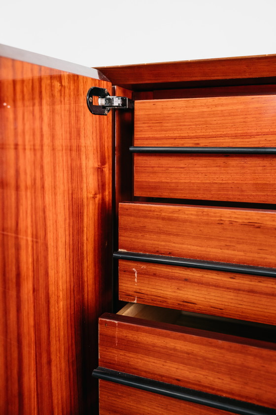 Image 1 of Monumental Rosewood Sideboard Zebrawood Lacquered Mid-Century Design 1970