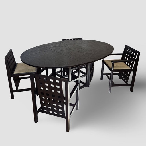Designklassiker - Mackintosh Set DS1 Tisch & DS3 und DS4 Stühle