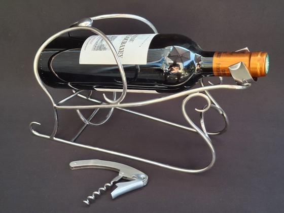 Image 1 of Porte-bouteille Art Déco | Traîneau argenté de Wiskemann