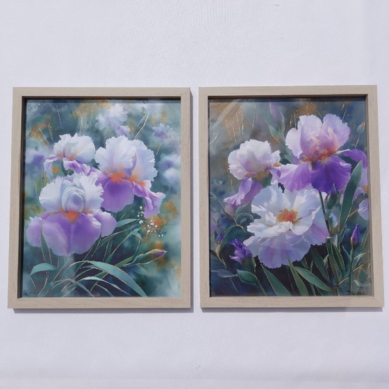 Image 1 of Iris B103 - Diptychon - gerahmte Leinwände