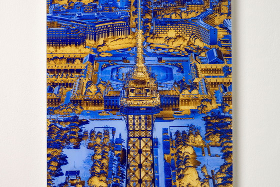 Image 1 of Eiffel Tower With Champ-De-Mars In Duo Color - Paris 2017 On Dibond 5/25