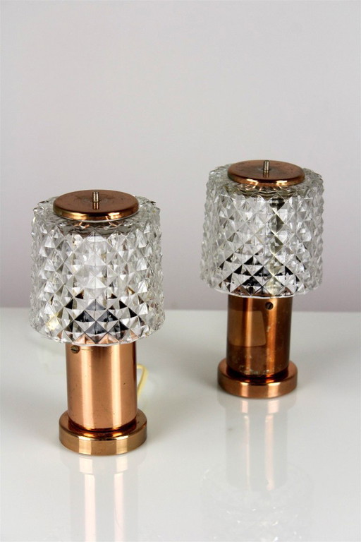 Kupfer Tischlampen aus Kamenicky Senov, 1970er Jahre, 2er Set