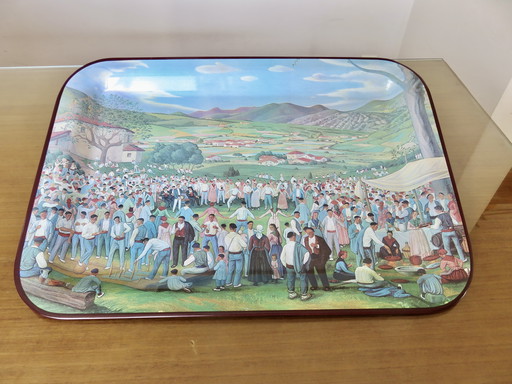 José Arrue "Romeria" Metal Serving Tray