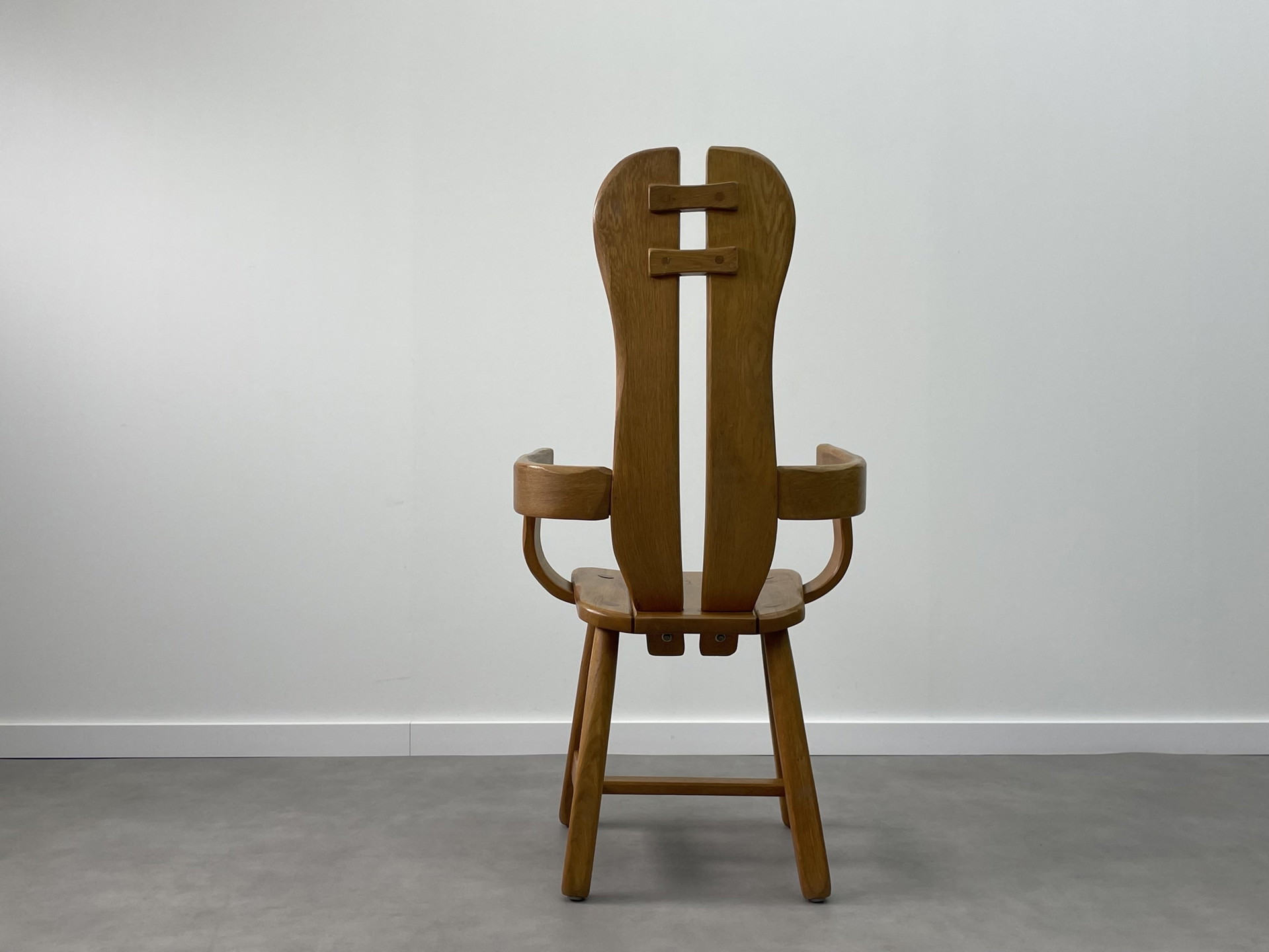 Brutalist oak De Puydt chair, Belgium 1960s | Whoppah