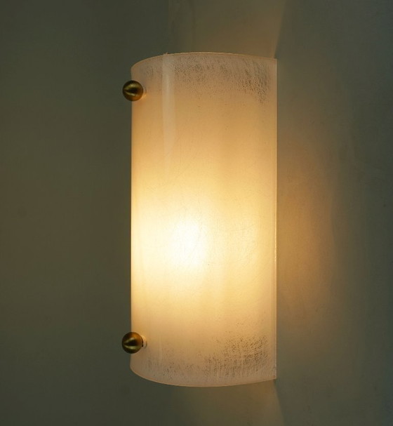 Image 1 of mid century SCONCE acrylic and brass 1960s 1970s lucite wall lamp