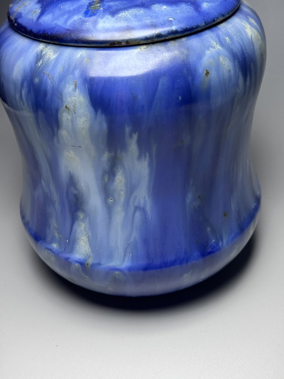Image 1 of Roger Guérin (1896-1954) - Art Deco Lidded Jar – Rare Form, Cobalt Blue Glaze